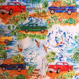 tropical classic chevy car fabric