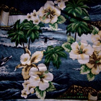 tropical waters flowers fabric