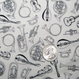 toile musical instruments fabric