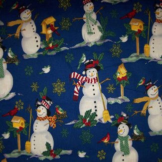 snowman birdhouse fabric