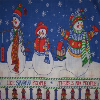 snowman border fabric