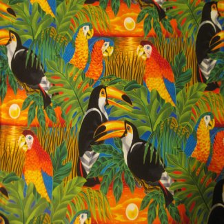 tropical bird fabric