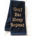 golf eat sleep repeat embroidered golf towel