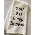 golf eat sleep repeat embroidered golf towel