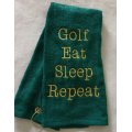 golf eat sleep repeat embroidered golf towel