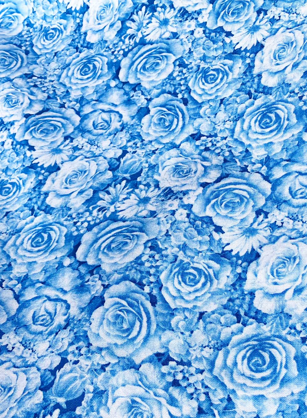 Blue Roses Fabric by Elizabeth Studios